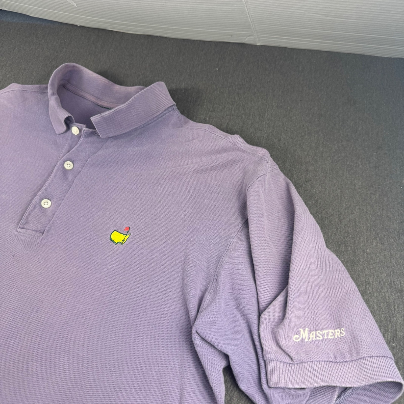 Masters Tournament Golf Polo Shirt Mens Purple Pique Short Sleeve Masters